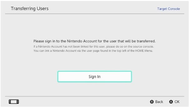  Nhấn vào Sign In và điền thông tin để đăng nhập vào Nintendo