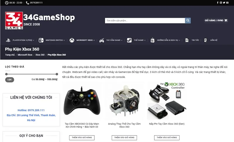 34GameShop - Shop phụ kiện Xbox uy tín tại Hà Nội