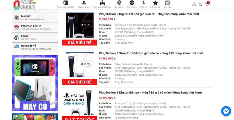 NShop - Game & Hobby cung cấp đa dạng máy PS5 xách tay với mức giá phải chăng