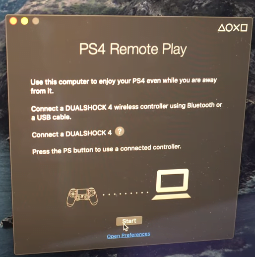 Giao diện của app PS4 Remote Play trên máy tính