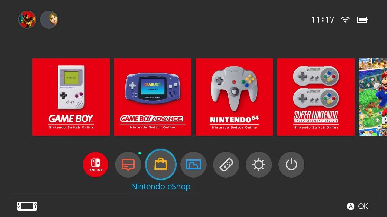 Từ Màn hình chính của Nintendo Switch, chọn Nintendo eShop.