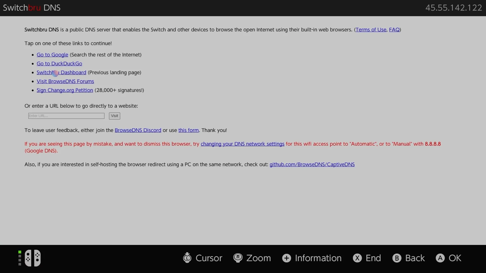 Trình Duyệt Web Trên Nintendo Switch