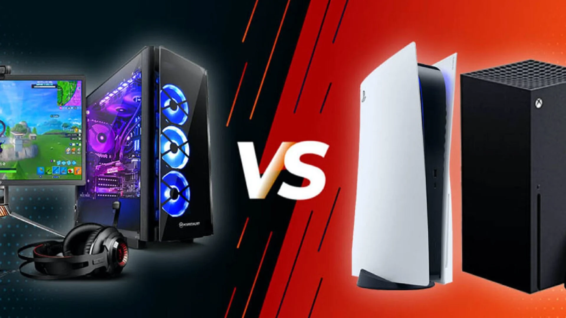 ảnh mô tả sự đối đầu giữa pc và console