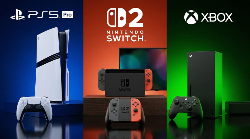 各类游戏主机：PS、Switch、Xbox