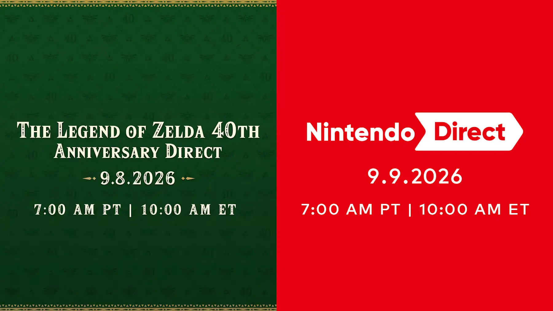 the September 2026 Nintendo Direct and Zelda 40th Anniversary Direct